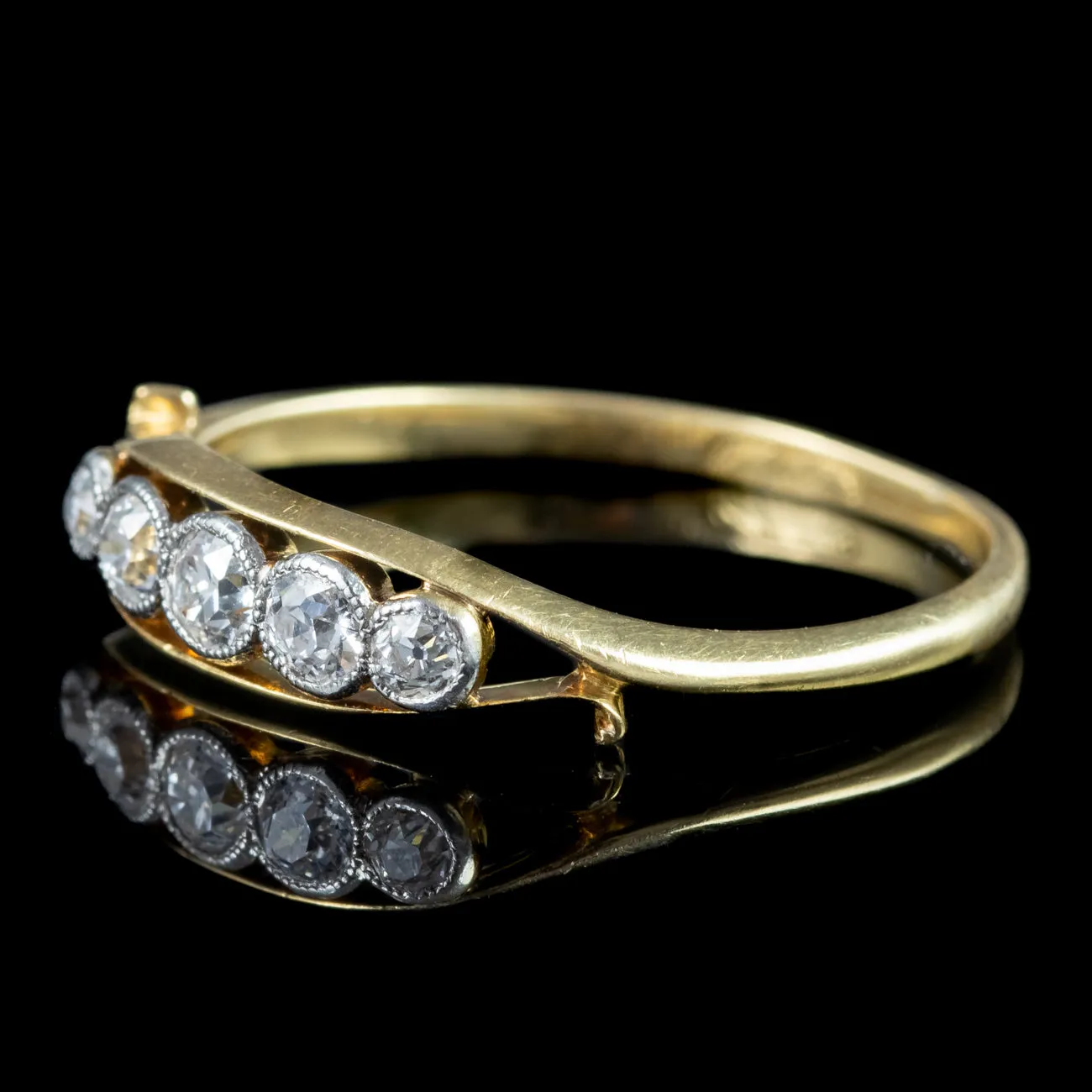 Antique Edwardian Diamond Five Stone Ring 0.36ct Total