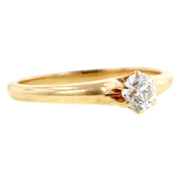 Antique Solitaire  Engagement Ring, Old Euro 0.30ct