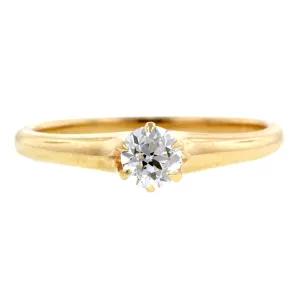 Antique Solitaire  Engagement Ring, Old Euro 0.30ct