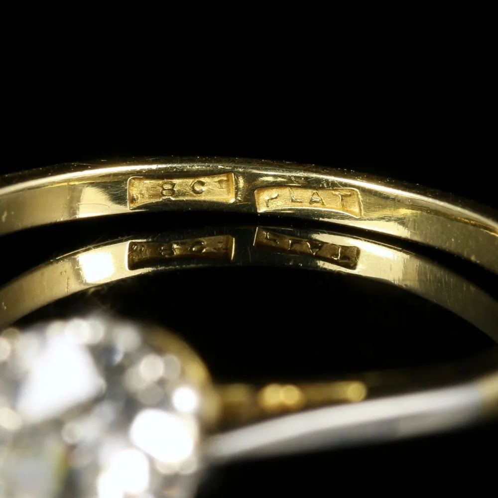 Antique Victorian Diamond Engagement Ring Solitaire 1.30Ct Circa 1900