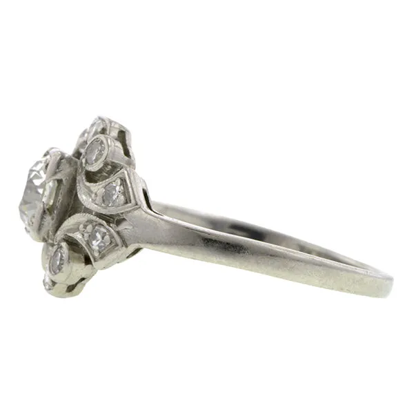 Art Deco Diamond Ring, Old Euro 0.30ct