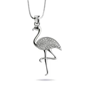 Aruba | .925 Sterling Silver | Crystal Flamingo Infinity Clasp Necklace