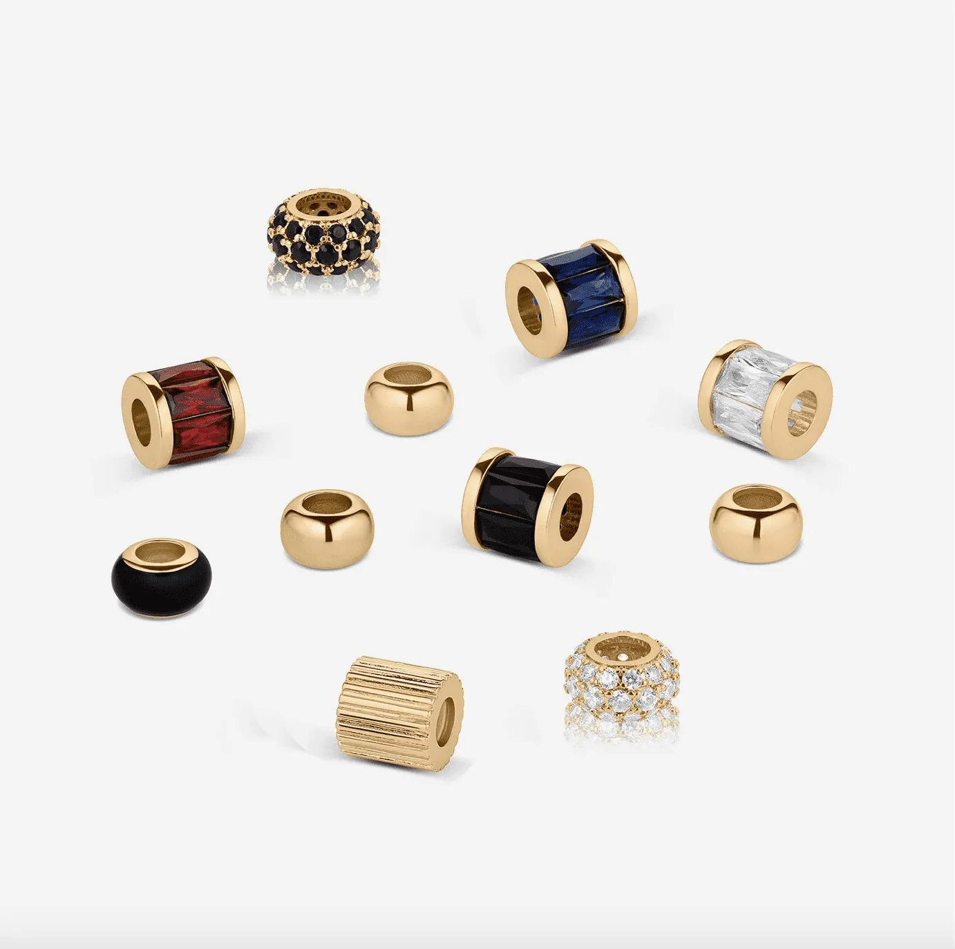 Astra Black Enamel Bead Charm - 14K Gold Plated