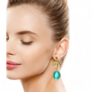 Aurora Green Gold Earrings