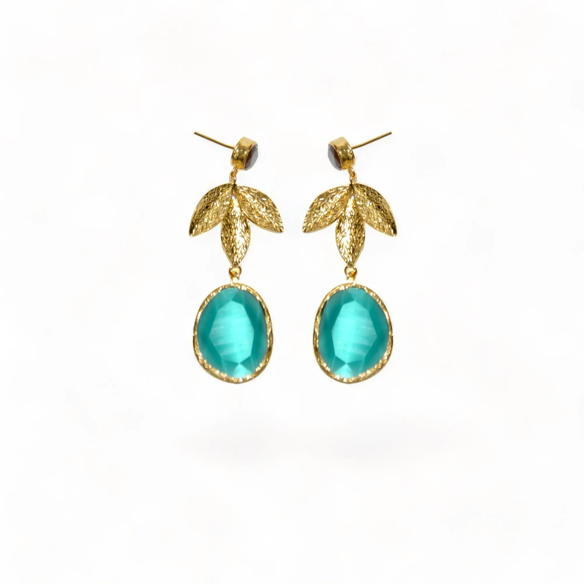 Aurora Green Gold Earrings