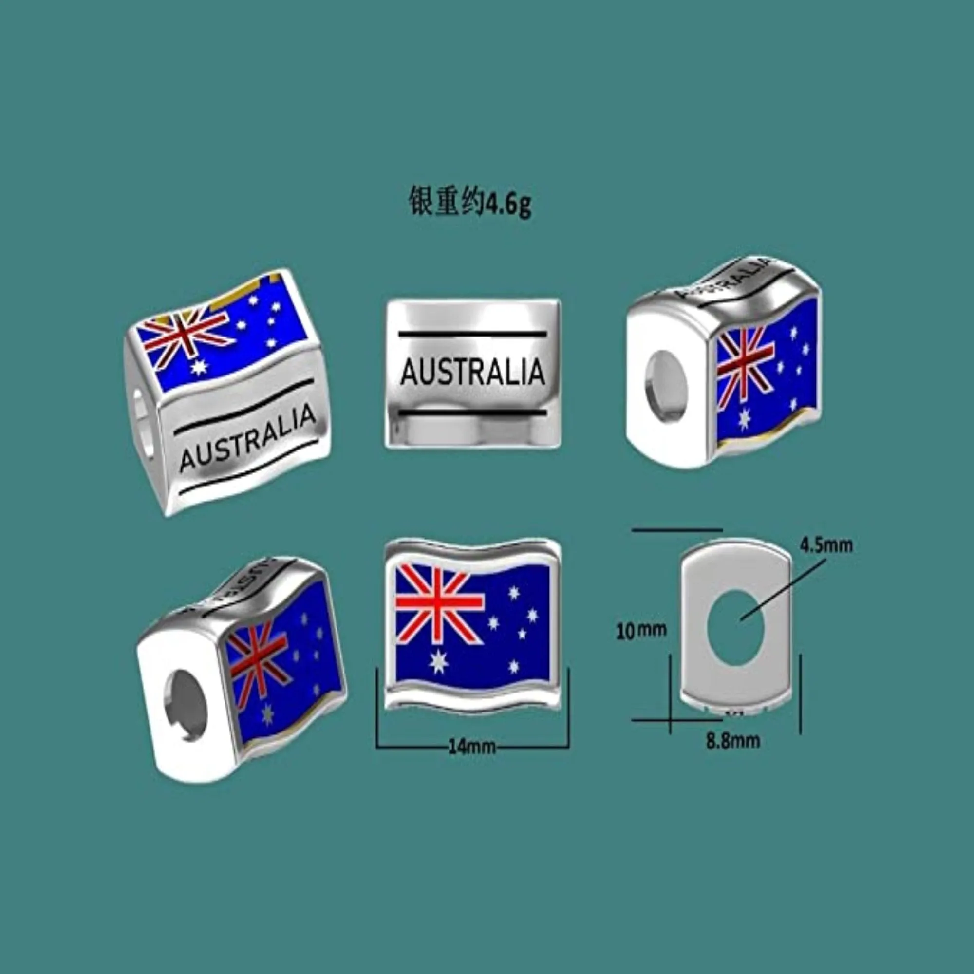 Australia Flag Country Bead Charm