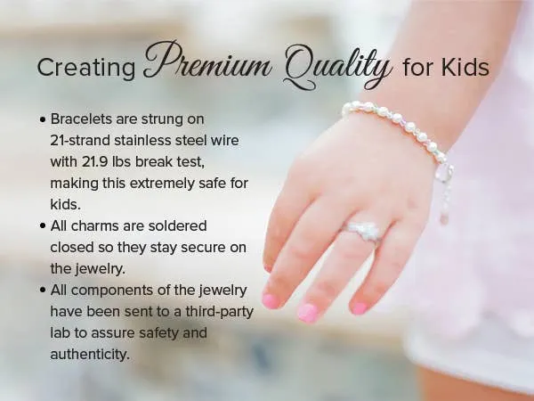 Baby Bracelets:  14k Gold Over Sterling Silver Ball Bracelets with CZ Heart Charm Newborn - 1 with Gift Box