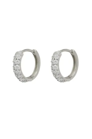 Baby Pave Huggies- Silver