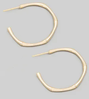 Bamboo Design Hoop Earrings
