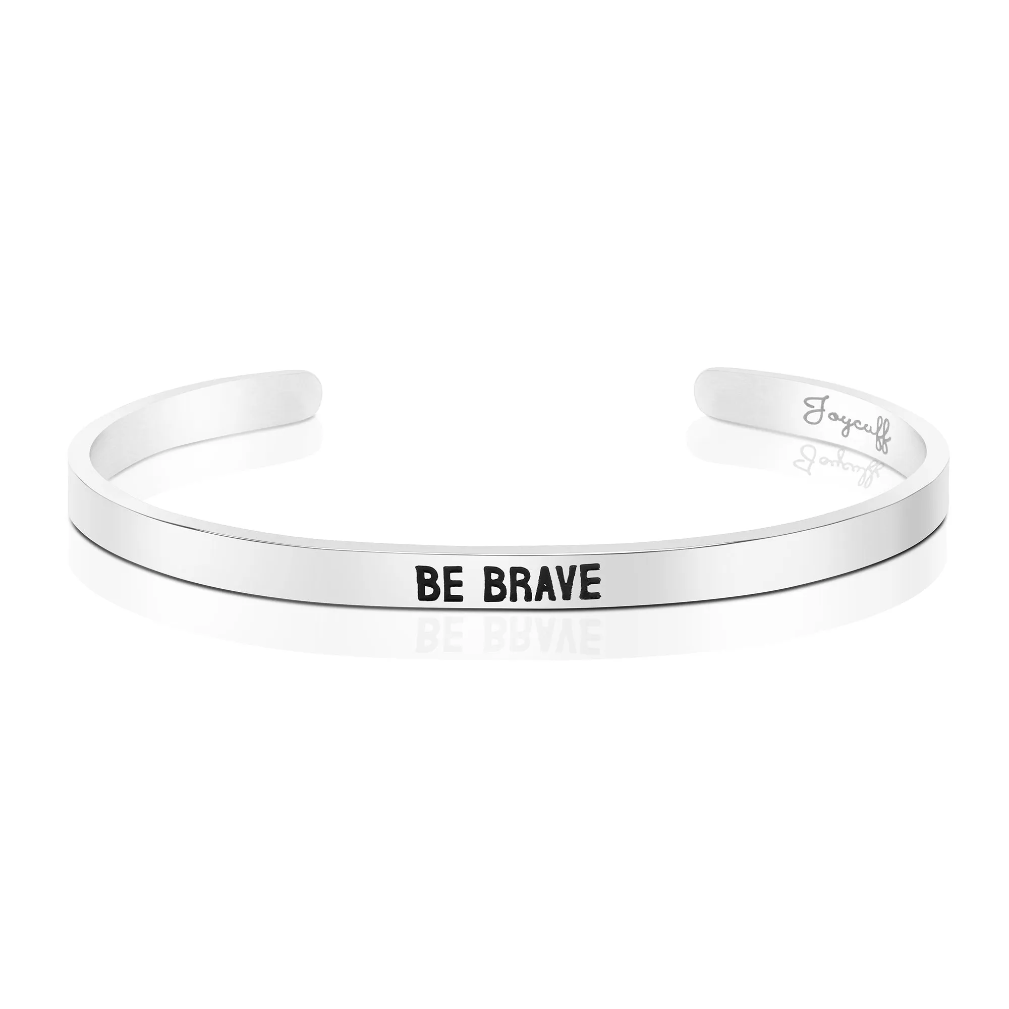 Be Brave Mantra Bracelet Inspirational Jewellery Motivational Message Cuff Bangle