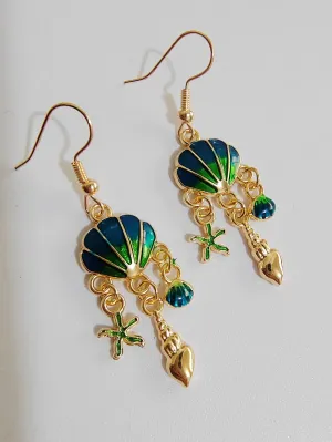 Beach Women Earrings - Golden Elastic Starfish