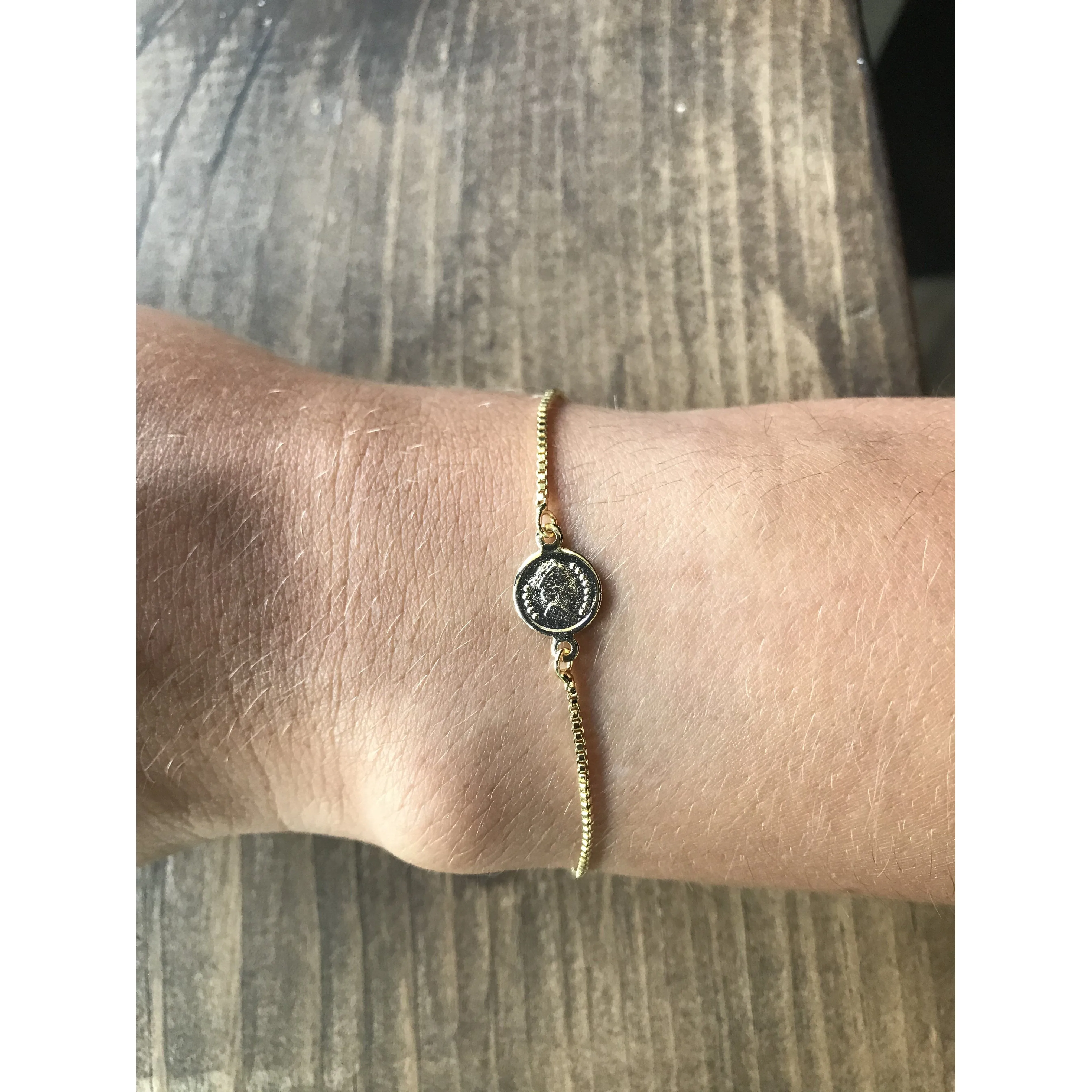 Beachybeads Adjustable Coin Bracelet