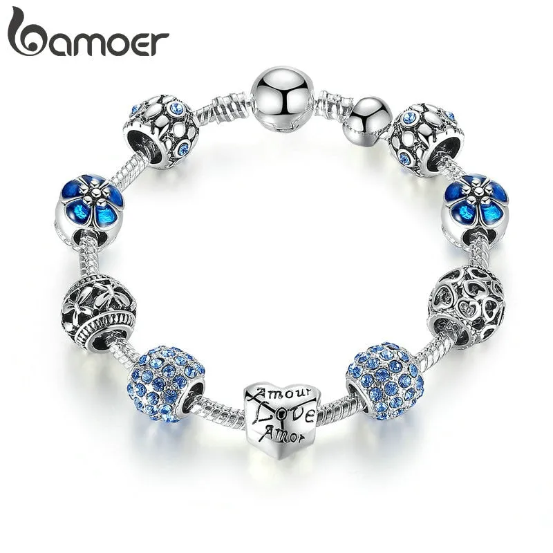 Beautiful Silver Plated Charm Bracelet & Bangle