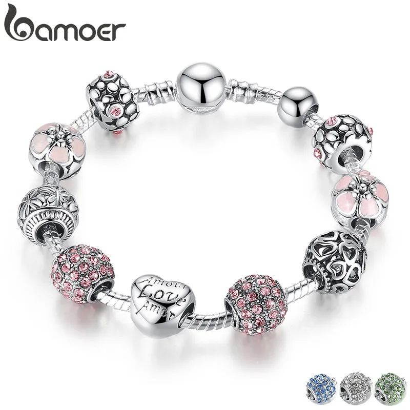 Beautiful Silver Plated Charm Bracelet & Bangle