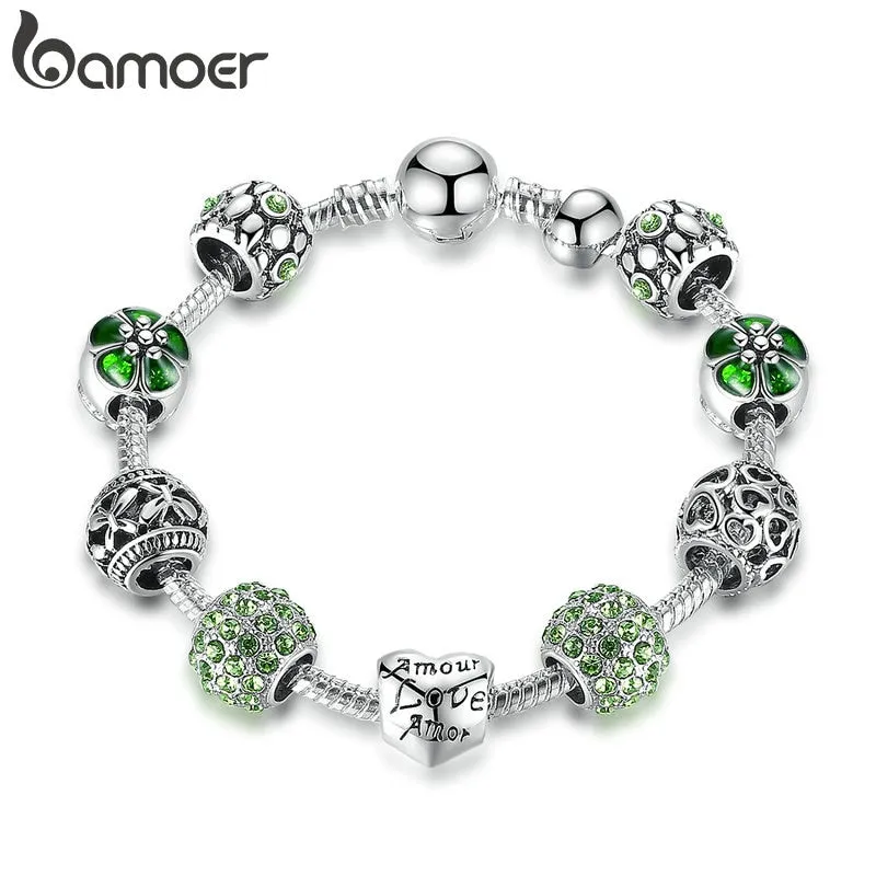 Beautiful Silver Plated Charm Bracelet & Bangle