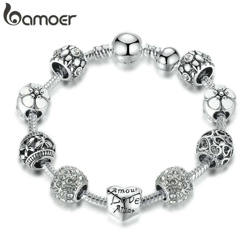 Beautiful Silver Plated Charm Bracelet & Bangle