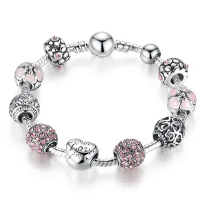 Beautiful Silver Plated Charm Bracelet & Bangle