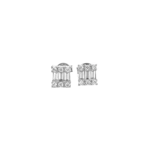 Beautiful Sterling Square Zirconia Earrings - C25579