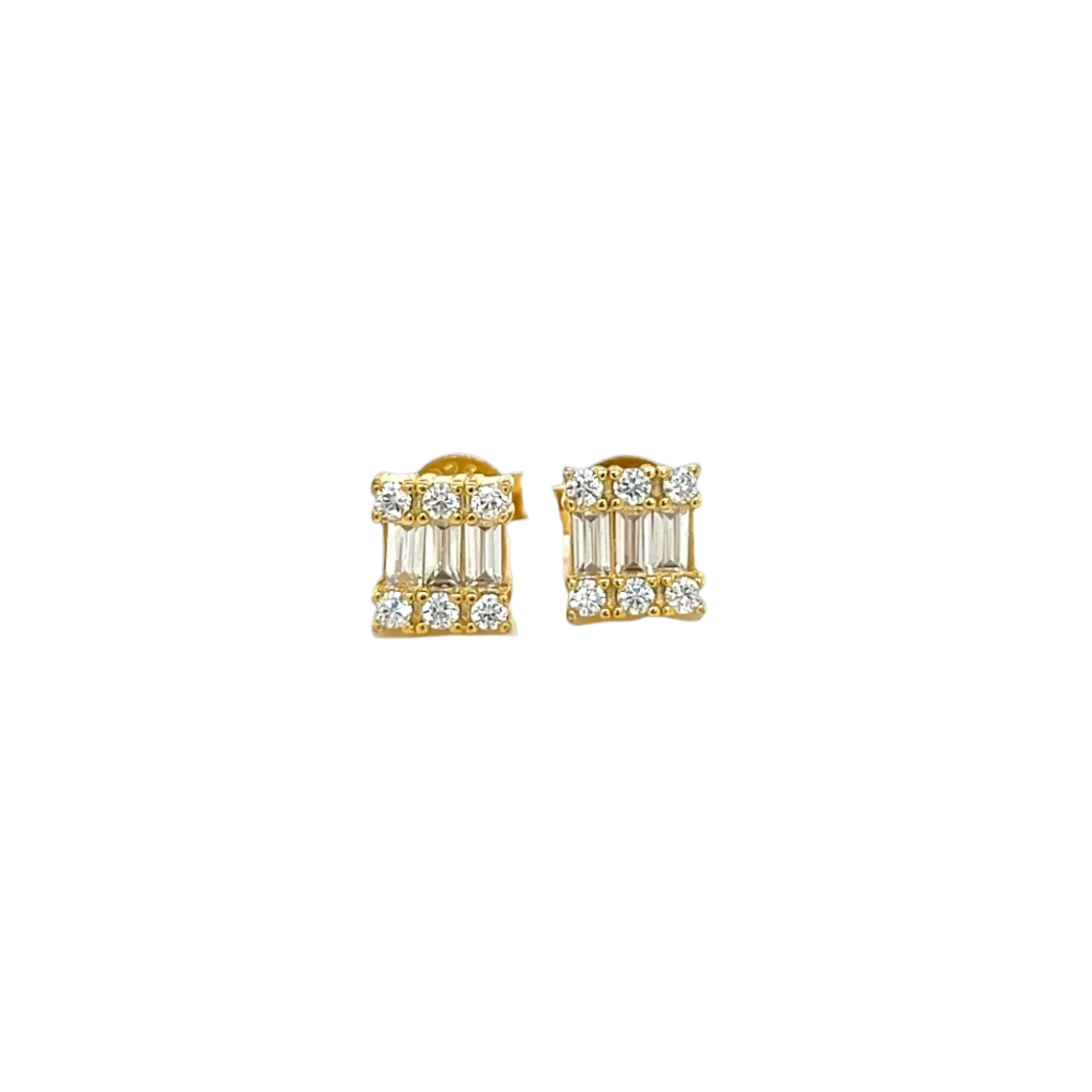 Beautiful Sterling Square Zirconia Earrings - C25579
