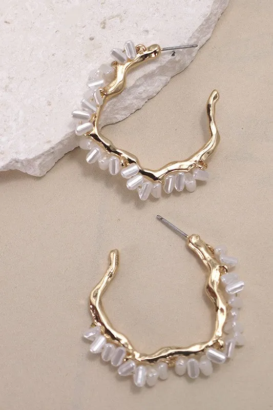 Benti Pearl Hoop Earrings