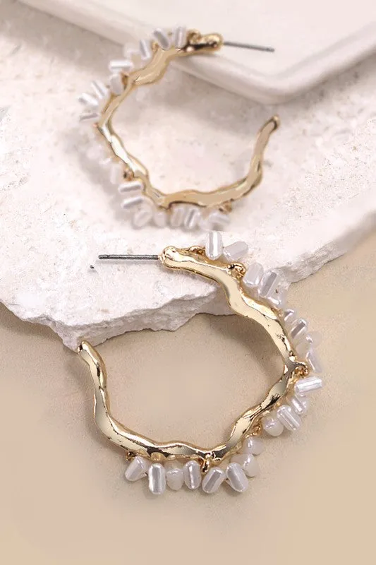 Benti Pearl Hoop Earrings
