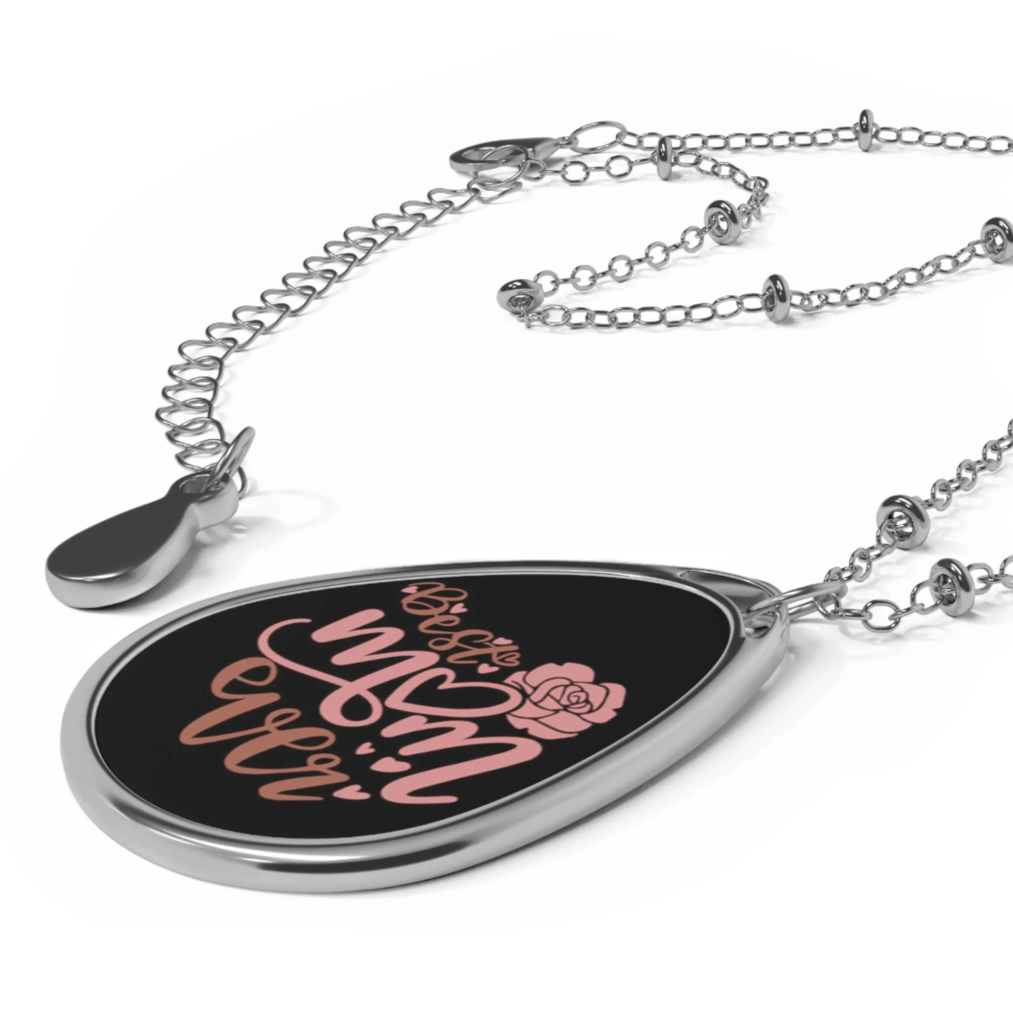 Best Mom Ever Oval Necklace, Mothers Day, Mom Gift, Love Mom
