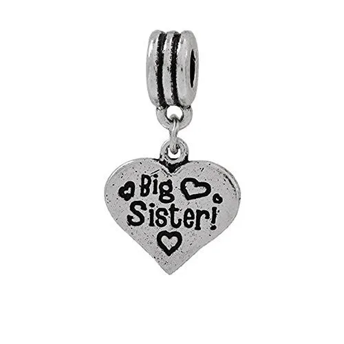 Big Sister Dangle European Bead Compatible for Most European Snake Chain Charm Bracelet