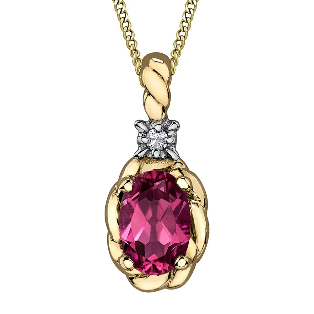 Birthstone Pendants with Diamond Accents
