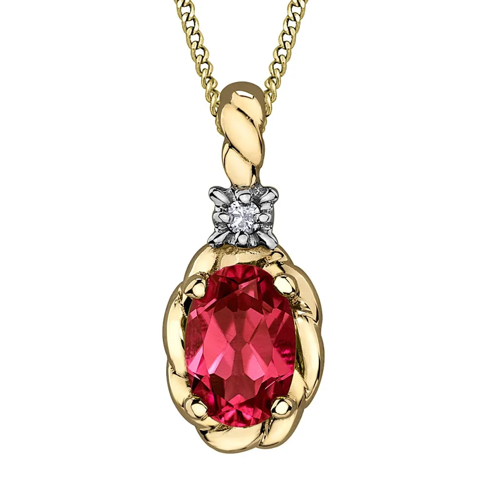 Birthstone Pendants with Diamond Accents