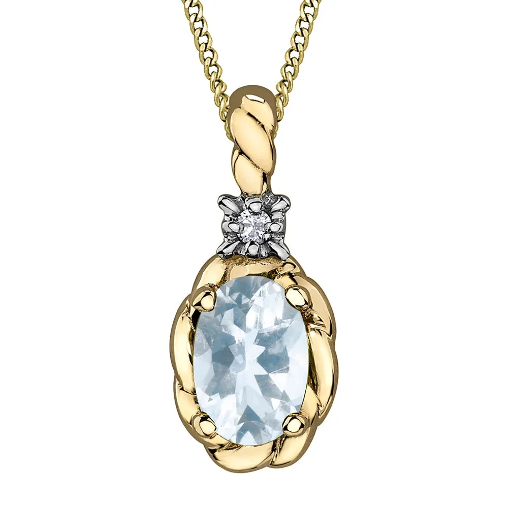 Birthstone Pendants with Diamond Accents