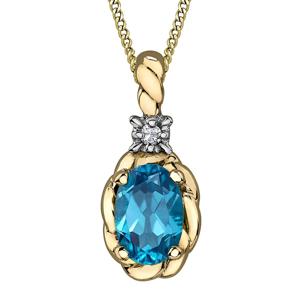 Birthstone Pendants with Diamond Accents