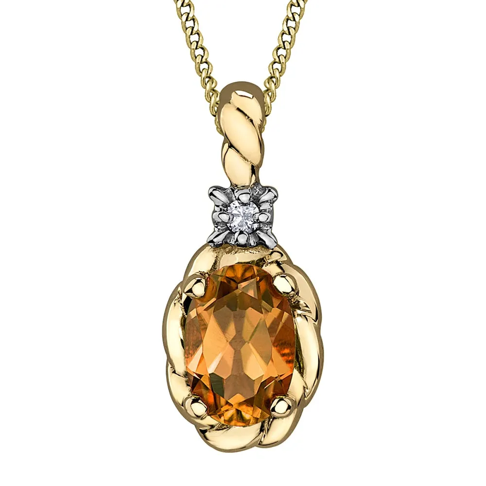 Birthstone Pendants with Diamond Accents