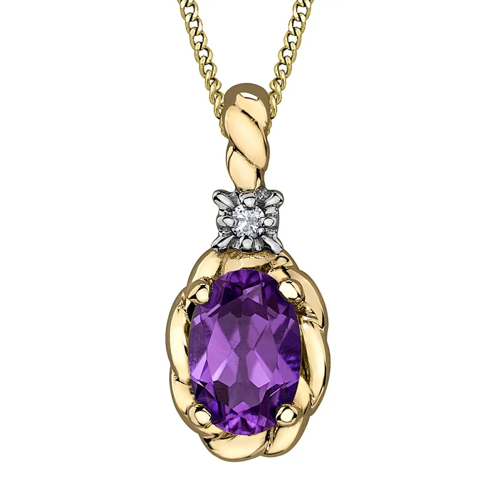 Birthstone Pendants with Diamond Accents