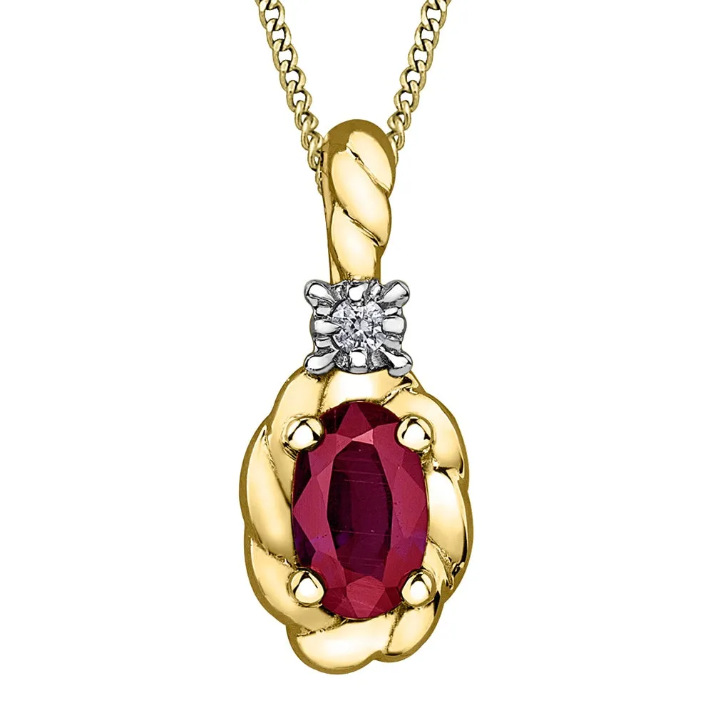Birthstone Pendants with Diamond Accents