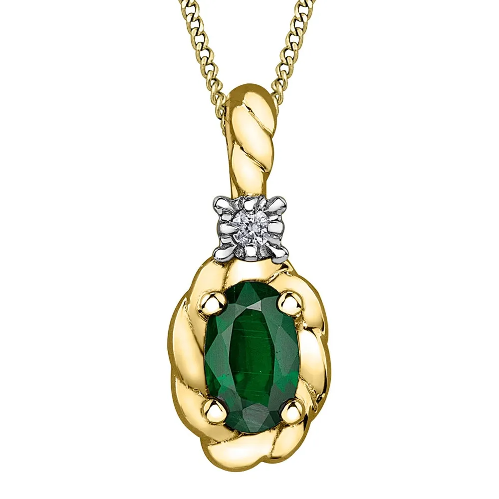 Birthstone Pendants with Diamond Accents