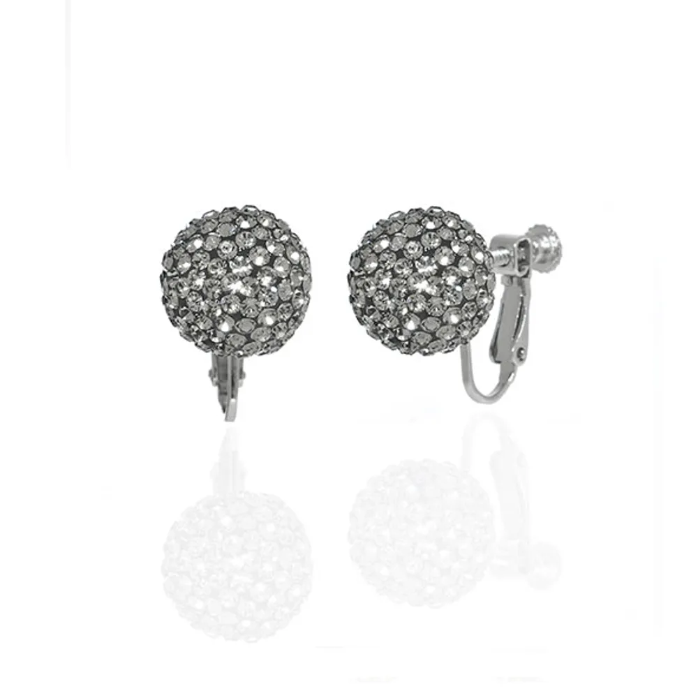 Black Diamond Crystal Ball Stud Earring