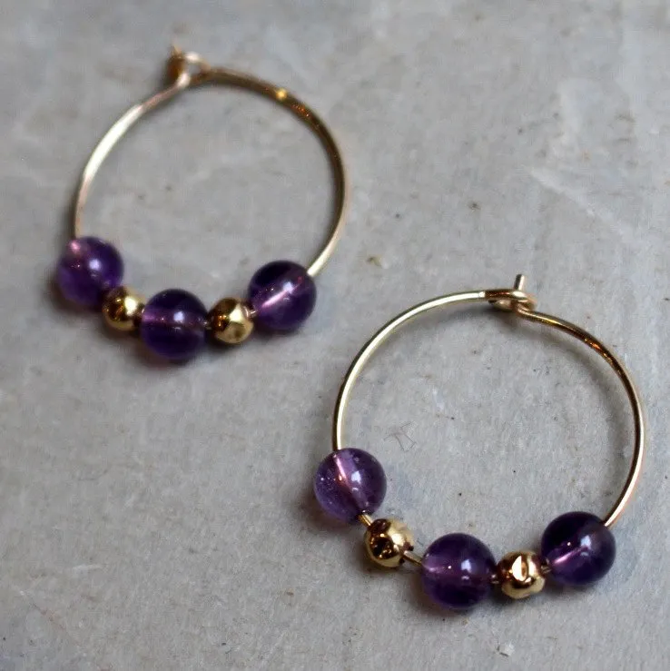 Black Onyx Hoop Earrings - Drama Queen.