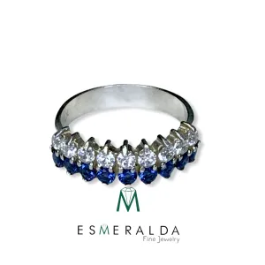 Blue & White Gemstone Ring