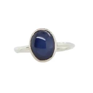 Blue Sapphire Cabochon Engagement Ring