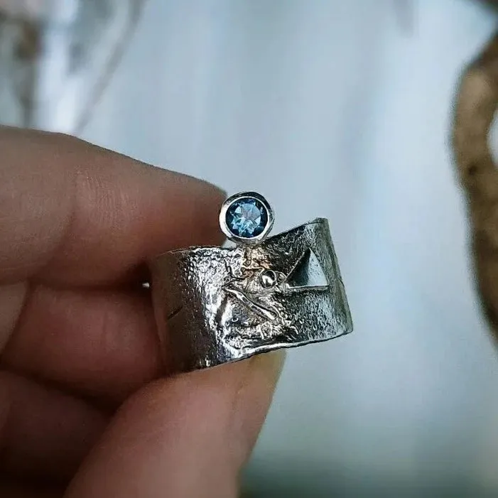 Blue Topaz Guardian Ring