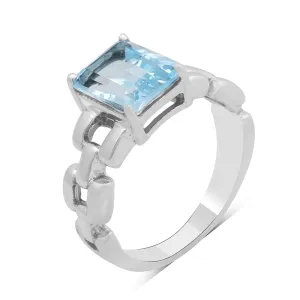 Blue Topaz Silver Rings