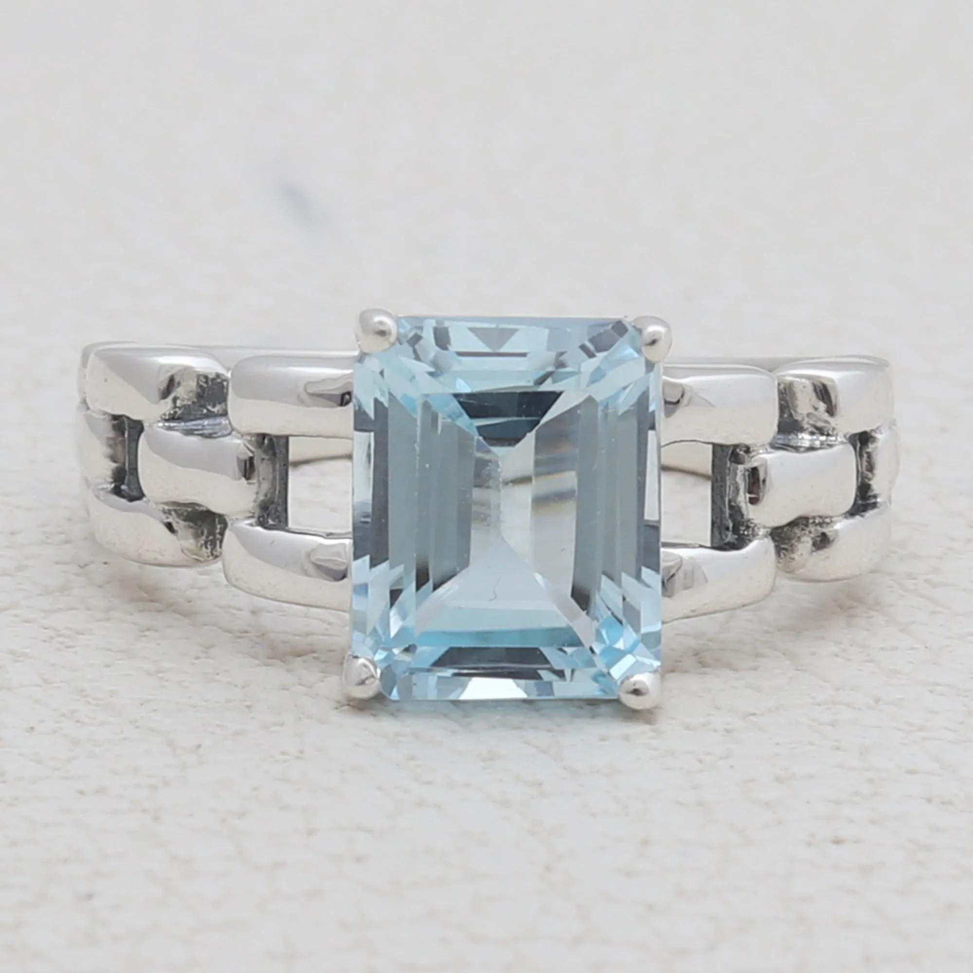 Blue Topaz Silver Rings