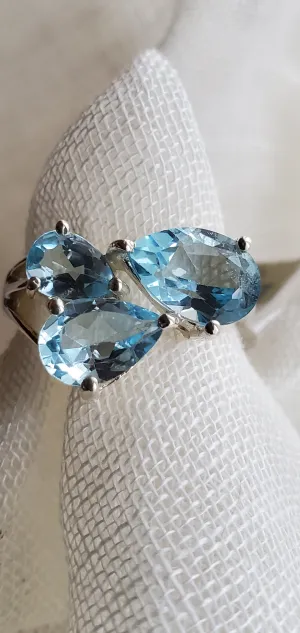 Blue Topaz Sterling Silver Ring