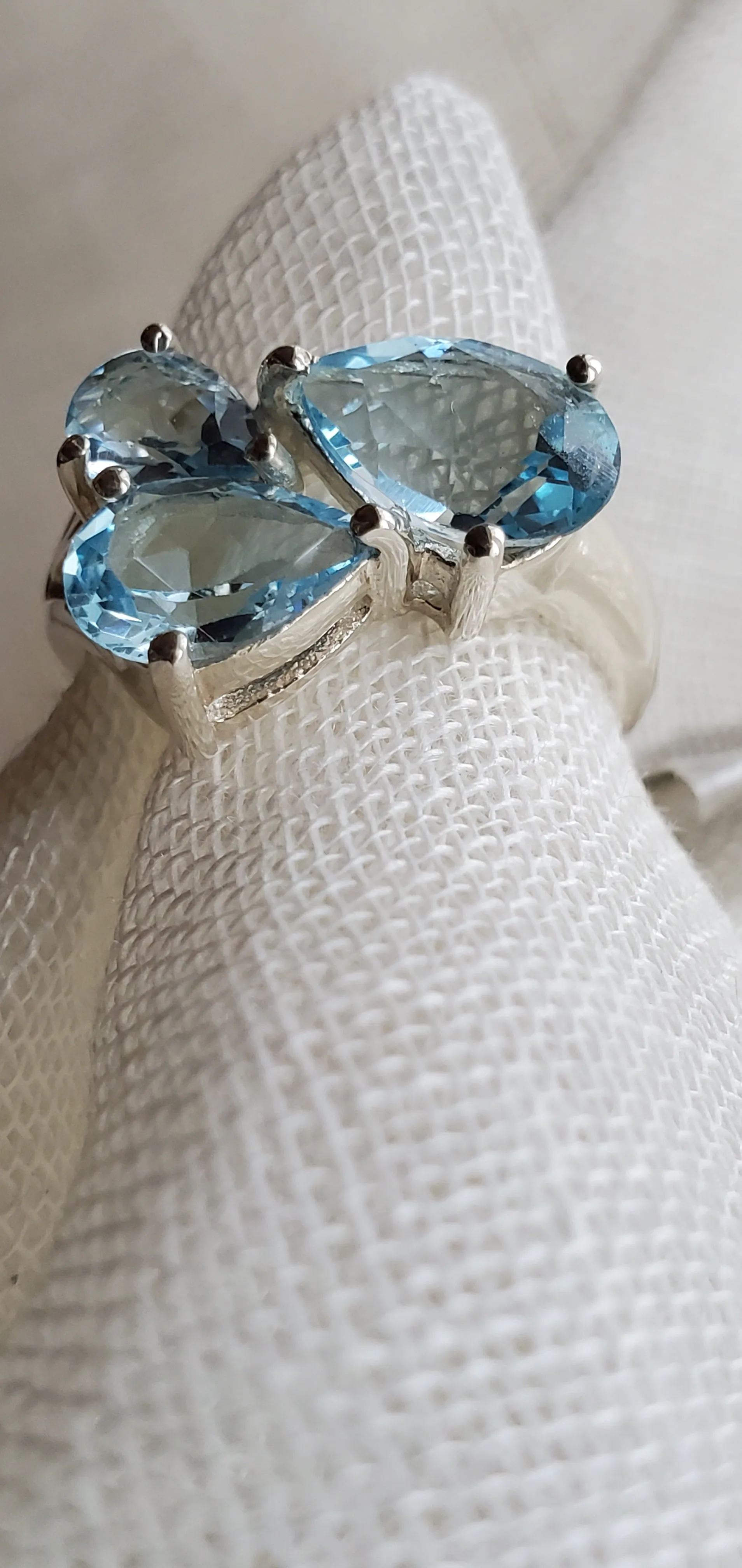 Blue Topaz Sterling Silver Ring
