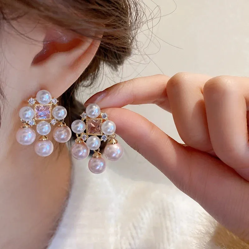Blush White Pearl Earrings