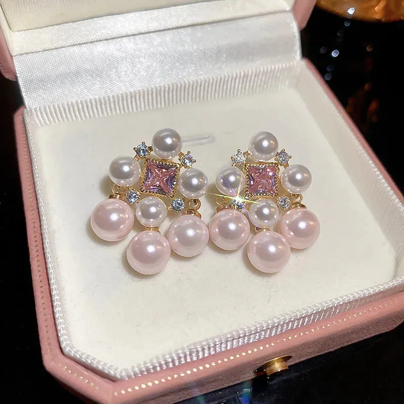 Blush White Pearl Earrings
