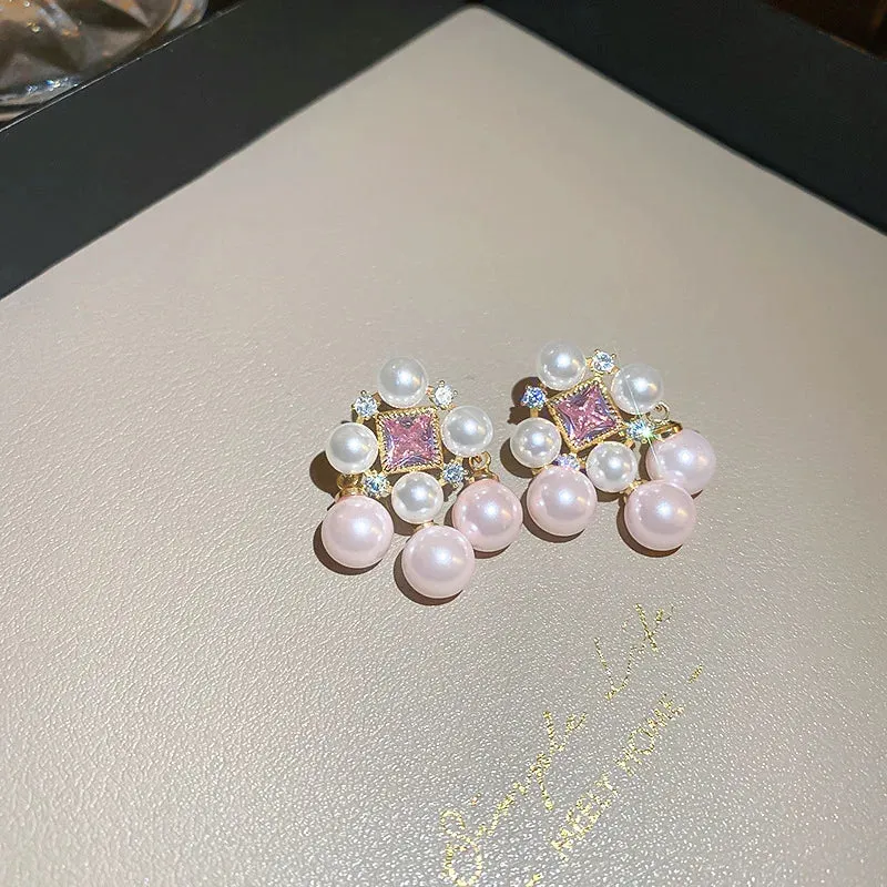 Blush White Pearl Earrings