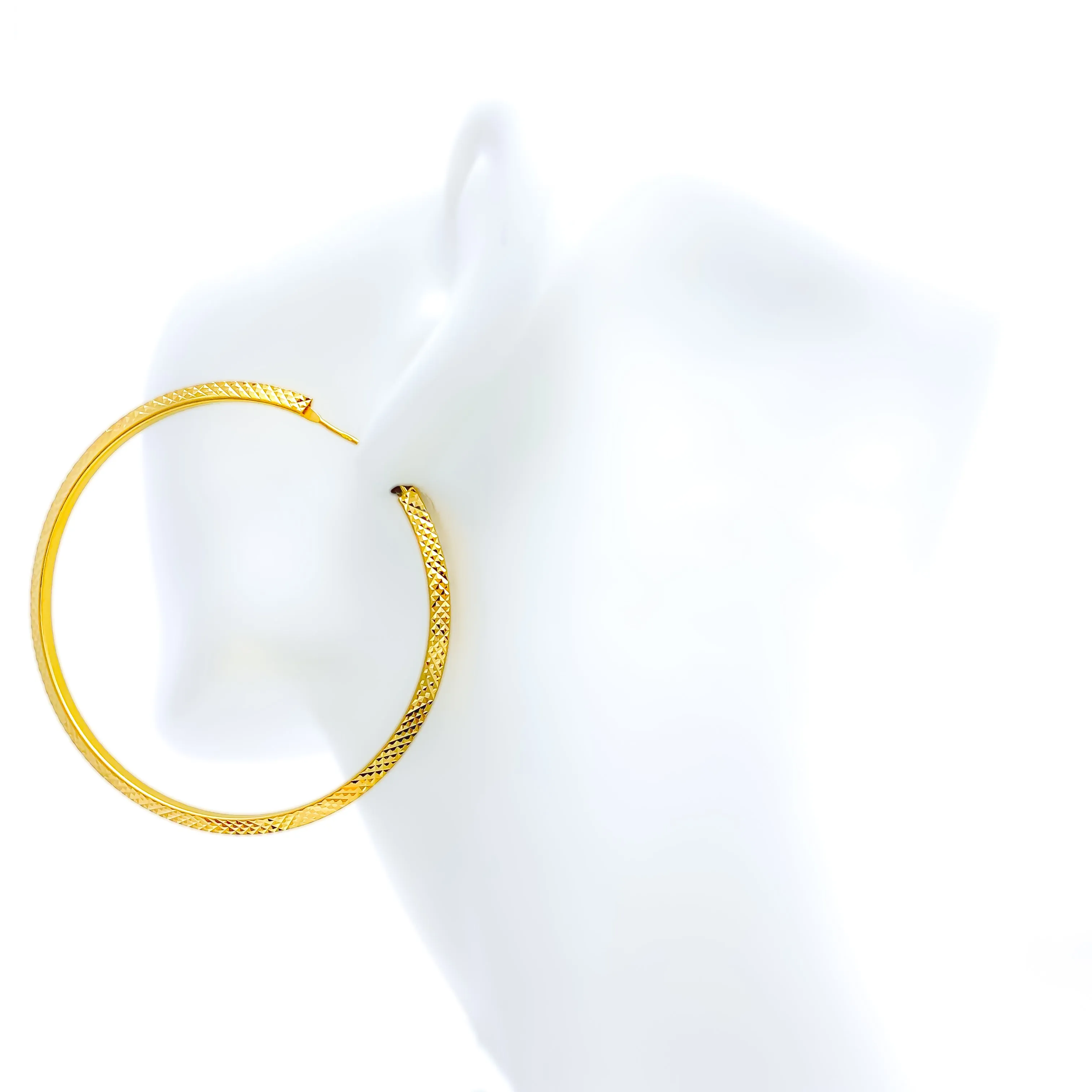 Bold Stylish Grandiose 22k Gold Large Hoop Earrings