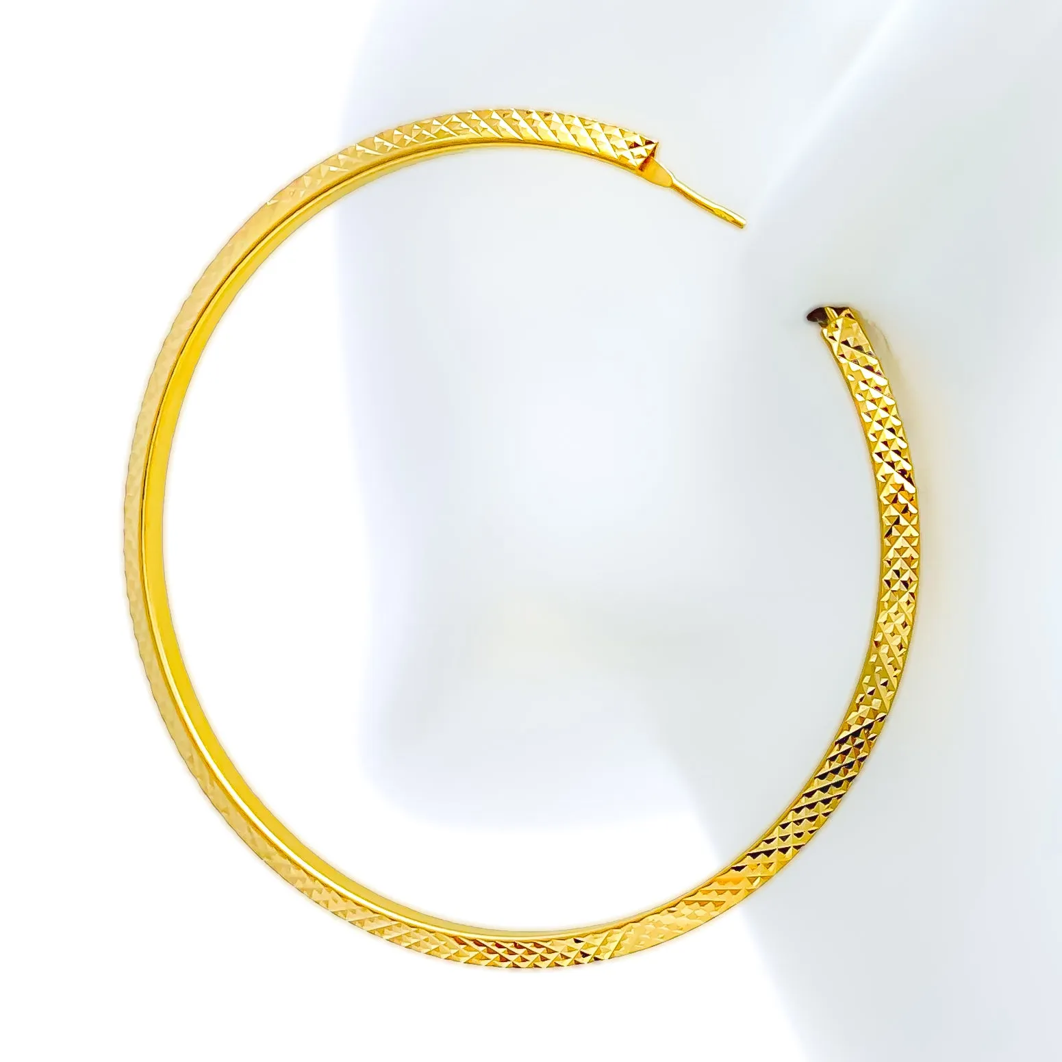 Bold Stylish Grandiose 22k Gold Large Hoop Earrings