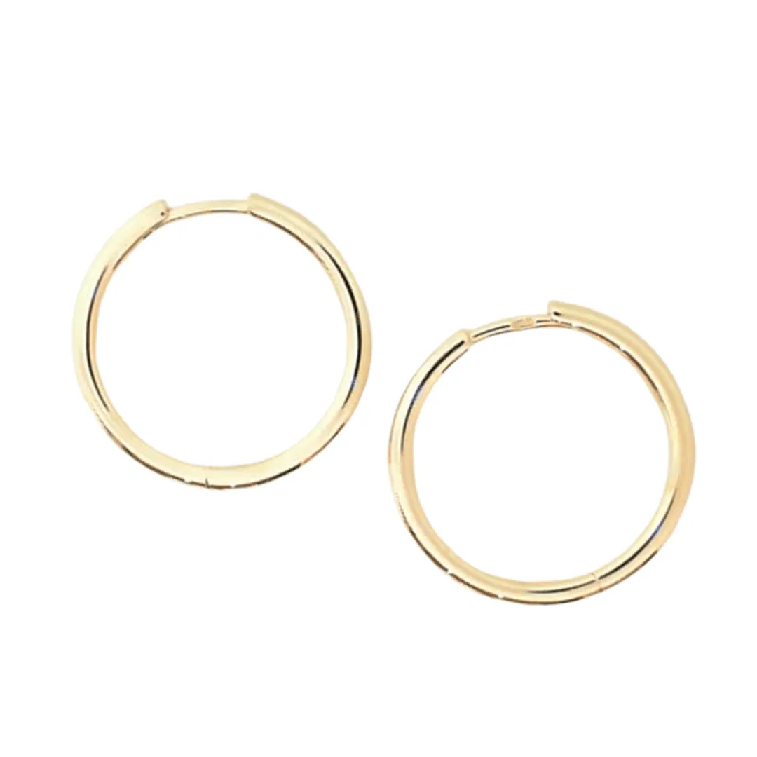 Breuning 14K Yellow Gold Narrow Hoop Earrings